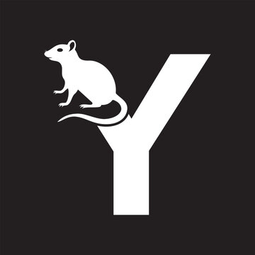 Initial Rat Logo Combine With Letter Y Vector Template