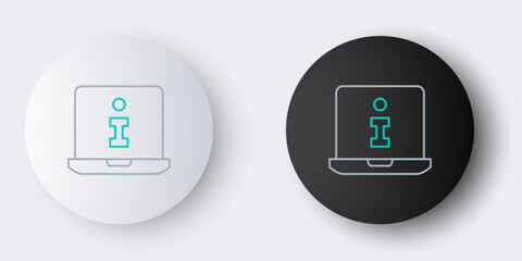 Fototapete - Line Information icon isolated on grey background. Colorful outline concept. Vector