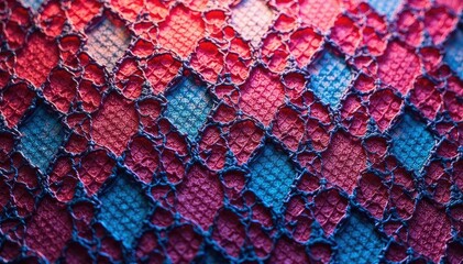 Geometric grid pattern lace fabric swatch, close-up weave, geometric lace, gray