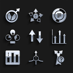 Poster - Set Arrow, Pie chart infographic, and Financial growth icon. Vector