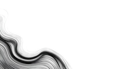 Poster - Dynamic flowing black and white design abstract art digital medium minimalist environment aesthetic viewpoint contemporary concept for visual appeal