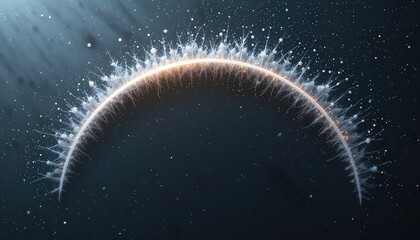 Poster - Dynamic energy flow visualization beneath cosmic surface abstract art stunning graphics digital environment artistic viewpoint conceptual exploration