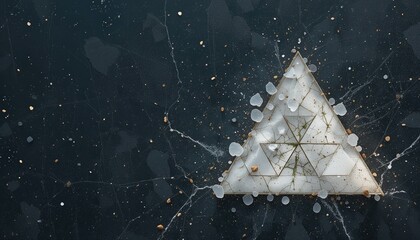 Poster - Dynamic energy abstract triangle design digital art modern aesthetic minimalist style creative visualization contemporary environment