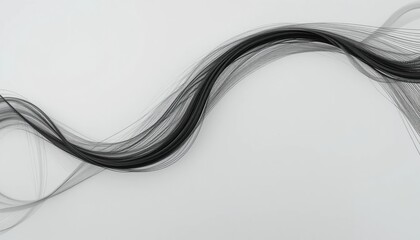 Poster - Dynamic flowing lines in abstract black and white design digital art minimalistic style modern environment artistic viewpoint