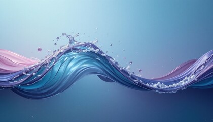 Poster - Flowing waves of colorful water abstract art creation tranquil digital environment aerial perspective fluid dynamics concept