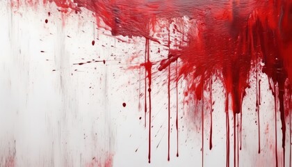 Poster - dramatic red paint splatter abstract art for halloween, horror themes, and spooky decor, suitable for web design, branding, and print media, high-quality texture