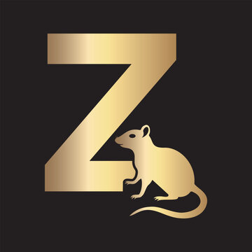 Initial Rat Logo Combine With Letter Z Vector Template