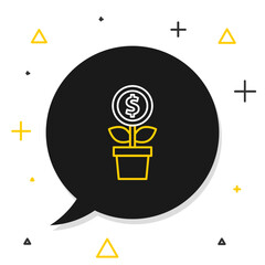 Poster - line dollar plant icon isolated on white background. business investment growth concept. money savin