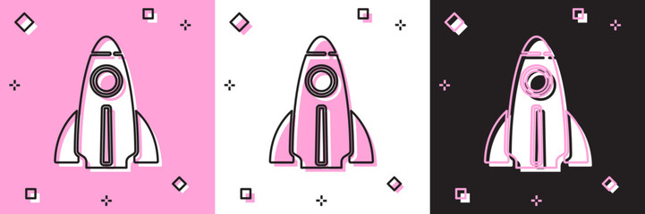 Poster - set business startup project concept icon isolated on pink and white, black background. symbol of ne