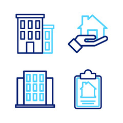 Poster - Set line House contract, Realtor and icon. Vector