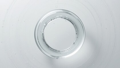 Poster - Crystal clear glass circle minimalist design abstract photography indoor studio top-down perspective modern art concept