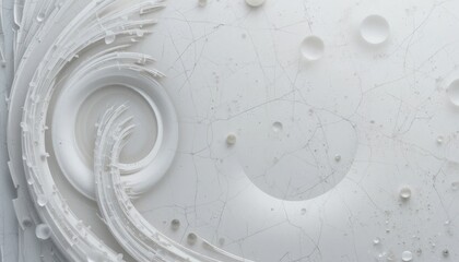 Poster - Dynamic abstract design featuring swirling patterns and textures in a minimalistic white environment for graphic art and digital creations