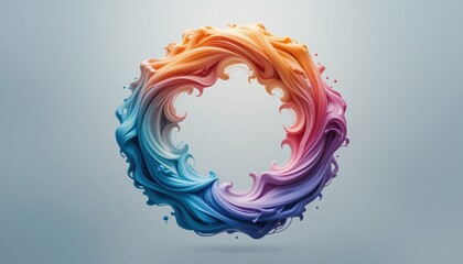 Poster - Colorful abstract swirl art design digital artwork creative graphic composition vibrant environment artistic viewpoint modern concept for visual appeal