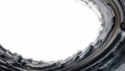 Fototapete - Dynamic circular motion of abstract forms digital art creation modern aesthetic minimalist space inverted perspective visual conceptualization