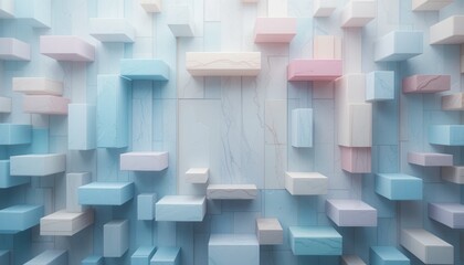 Poster - Creative 3d abstract design modern interior space digital art minimalist environment aerial view contemporary aesthetics