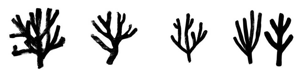 Poster - Vector illustration of different styles of tree icons for design and creative projects