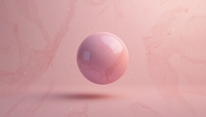 Poster - Floating pink sphere abstract space 3d animation minimalistic design soft lighting conceptual art