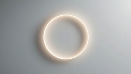 Poster - Illuminated circular design minimalist setting graphic art contemporary style close-up view abstract concept for visual appeal