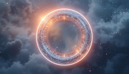 Poster - Cosmic light portal activation space digital artwork nebulous environment abstract viewpoint sci-fi concept for immersive visual experience