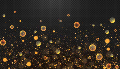 Wall Mural - abstract gold bokeh background. shining transparent light effect. textured space
