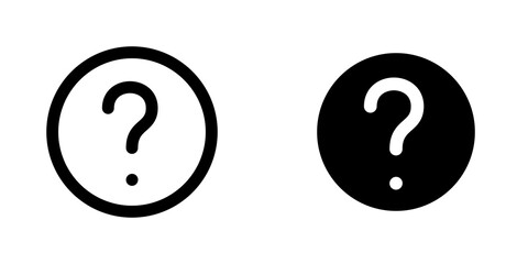 Question mark icon vector symbol collection on white background.