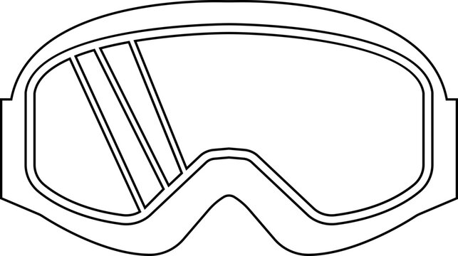 Ski Goggles Flat Design Winter Icon, Snowboard Protective eyewear ski template design element, isolated on transparent background, For website design, logo, app, template, ui, Ski Equipment, etc.