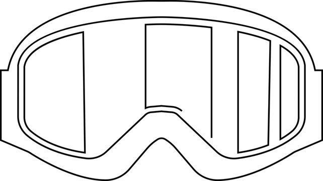 Ski Goggles Flat Design Winter Icon, Snowboard Protective eyewear ski template design element, isolated on transparent background, For website design, logo, app, template, ui, Ski Equipment, etc.