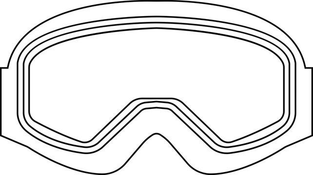 Ski Goggles Flat Design Winter Icon, Snowboard Protective eyewear ski template design element, isolated on transparent background, For website design, logo, app, template, ui, Ski Equipment, etc.