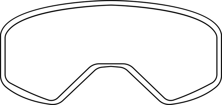 Ski Goggles Flat Design Winter Icon, Snowboard Protective eyewear ski template design element, isolated on transparent background, For website design, logo, app, template, ui, Ski Equipment, etc.