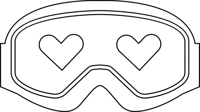Ski Goggles Flat Design Winter Icon, Snowboard Protective eyewear ski template design element, isolated on transparent background, For website design, logo, app, template, ui, Ski Equipment, etc.