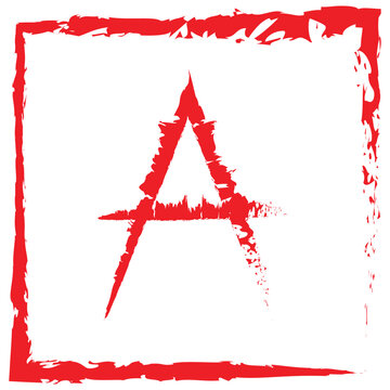 red paint texture letter vector on white background