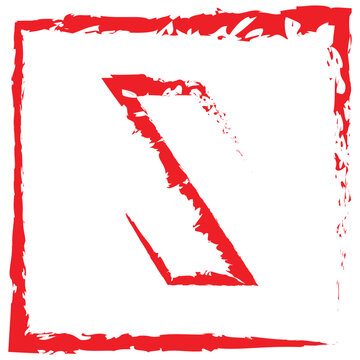 red paint texture letter vector on white background