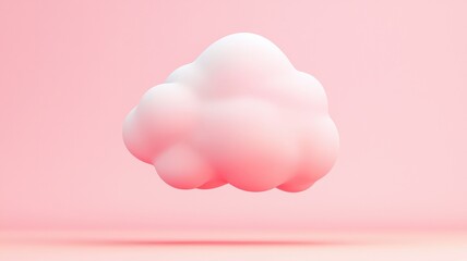 Aufkleber - 3d icon cartoon of a pink fluffy cloud floating on a white background, creating a dreamy and surreal atmosphere of a text bubble aesthetic