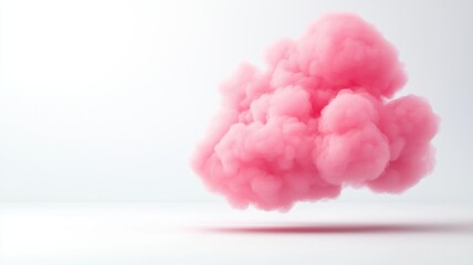 Aufkleber - 3d icon cartoon of a pink fluffy cloud shape floating on a white background, creating a dreamy and surreal atmosphere of a text bubble aesthetic