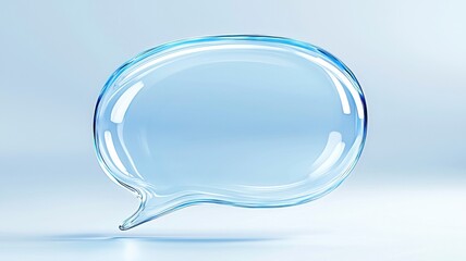 Aufkleber - 3d icon Glossy blue speech bubble hovering over white background, symbolizing digital chat communication and social interaction