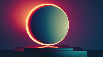 Poster - Mesmerizing glow of a circular display captivating viewers with its radiant hues and artistic appeal in a modern setting Generative AI