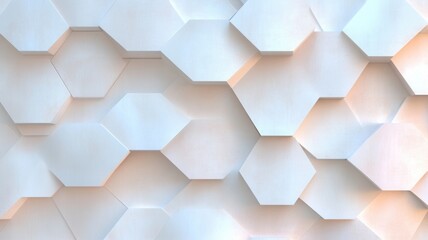 Aufkleber - White hexagonal pattern creating a modern and textured background, ideal for architecture, design, and technology projects
