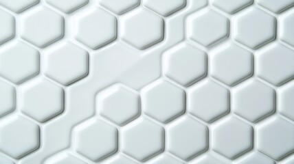Aufkleber - White hexagonal pattern creating a modern and textured background, ideal for architecture, design, and technology projects