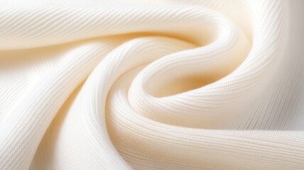 Aufkleber - Delicate white fabric swirling in graceful curves, revealing soft textures and creating fluid, ethereal visual movement