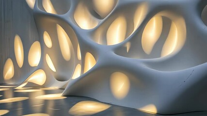 Poster - Exploring the interplay of light and texture in a modern artistic architectural space Generative AI