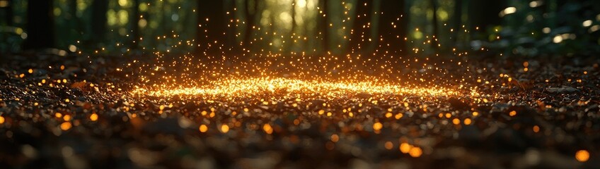 Wall Mural - vibrant firework explosion in night sky with glowing trails, sparkling particles, and cinematic ligh