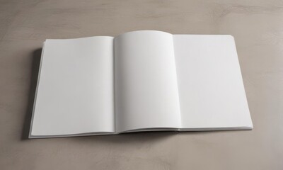 Poster - Blank vertical photo album mockup, open to reveal pristine white pages  Ideal for showcasing designs , background, marketing, publication