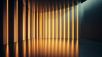 Poster - Illuminated architectural wonder with sleek lines and soft light creating a captivating ambiance at dusk Generative AI