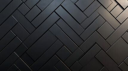 Poster - Textured Black Herringbone Pattern Design on Wall Showcasing Modern Minimalist Aesthetics