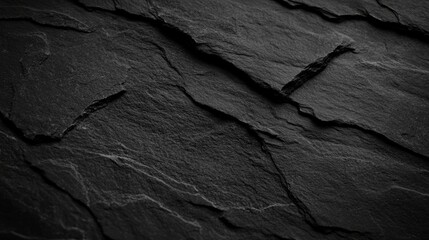 Poster - Hyper-Realistic Texture of Dark Slate Surface with Intricate Layers and Detailed Striations for Background and Design Projects