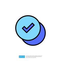 Poster - Modern Icon of Electronic Checkmark Symbolizing Verification and Success in Education and Science Context