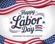 © mustapha - Happy labor day hand lettering background banner template.Vector illustration .