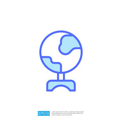 Poster - Globe Icon Representing Global Education and Science Concepts in Modern Design