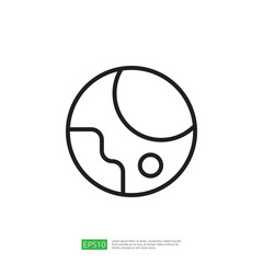 Poster - Minimalist Vector Icon of a Globe Representing Education and Science Themes with Geometric Shapes and Sharp Lines