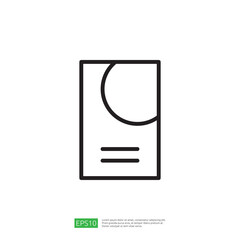 Poster - Minimalist Icon of a Document with Circular Design Element Representing Education and Science Themes in Digital Format